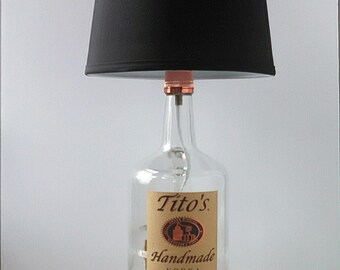 Liquor Bottle Lamp, Tito's vodka Lamp, man cave, Bar Lamp, Bottle Lamp, Home bar, Table lamp, desk lamp, gift idea him, novelty gift