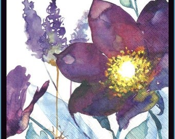Paper Napkins set of four, watercolour print, decoupage paper, tissue paper