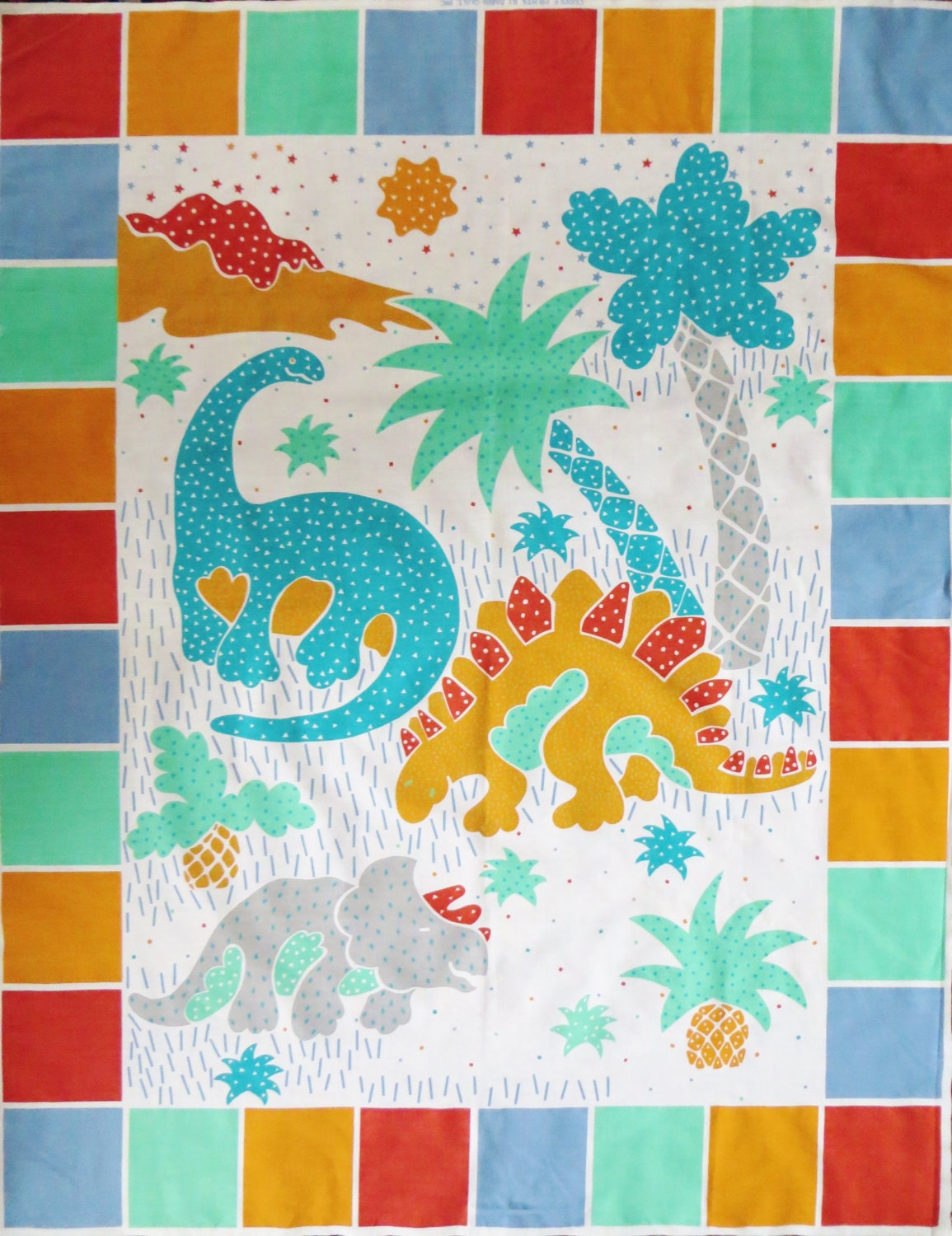 dinosaur quilt panel