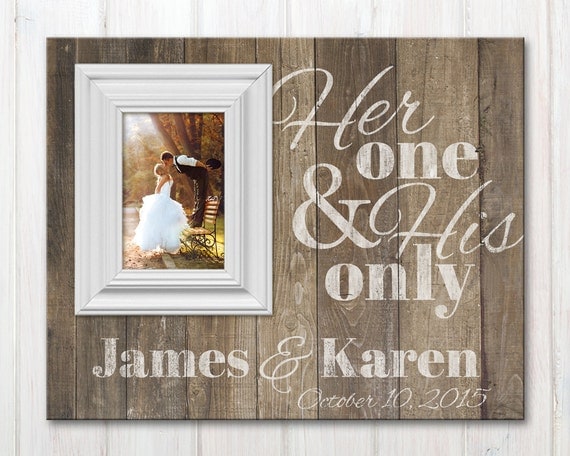 Personalized Wedding Picture Frame with Quote, Custom Wood Picture ...