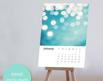 2017 calendar desk calendar with stand photography calendar with easel abstract art calendar bokeh calendar nautical calendar nautical decor
