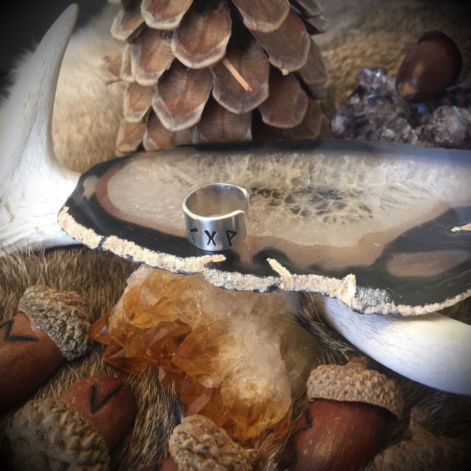 Rune Ear Cuff Custom Norse Ear Cuff Viking Beard Bead