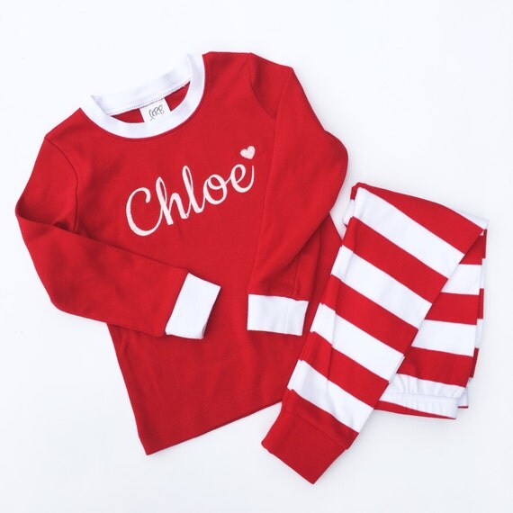 Kid's Personalized Valentine's Pajamas with Name and