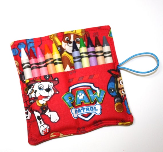 Paw Patrol READY TO SHIP Birthday Party Crayon Rolls Party Favors, made from Paw Patrol fabric, Paw Patrol Birthday Party Favors Il_570xn