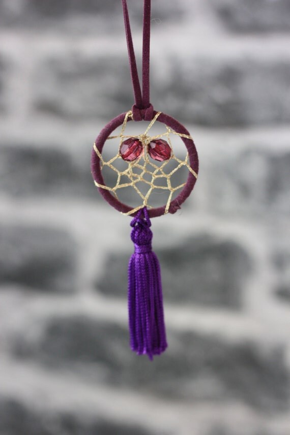PURPLE DREAMCATCHER NECKLACE -Statement Necklace- Dreamcatcher- Bohemian- Boho chic- Festival necklace- Bespoke Jewelry- Festival- Vintage