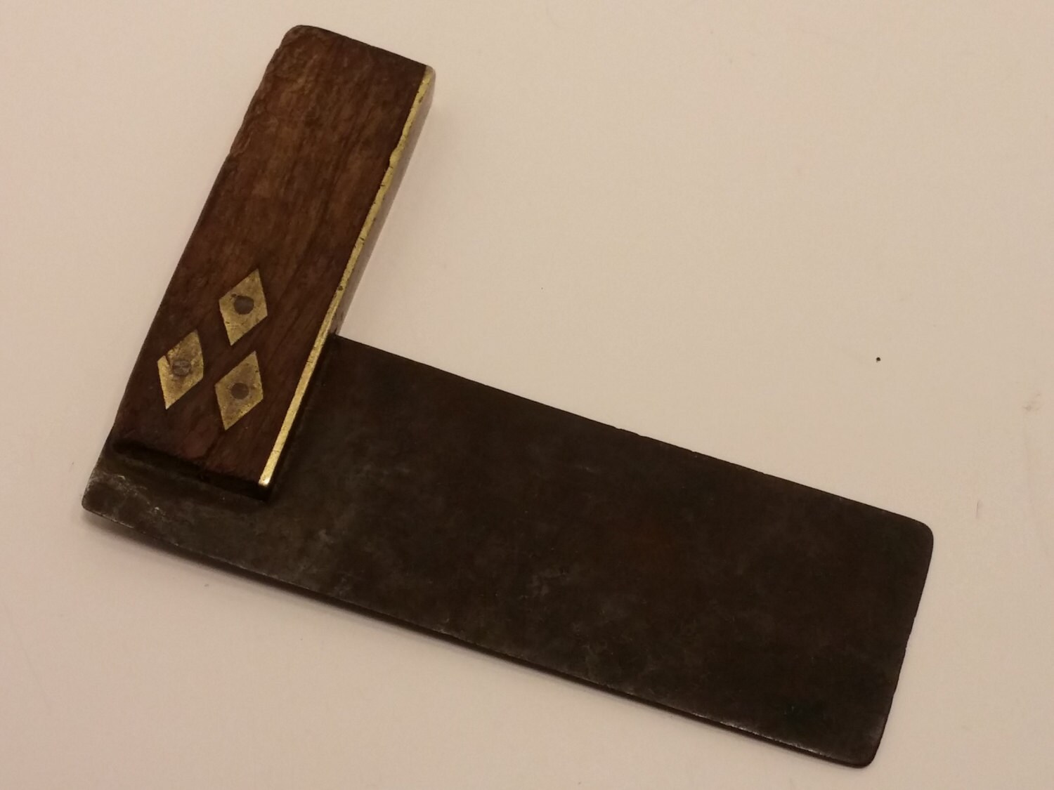 Antique 1900s TSquare TriSquare with Brass Accents