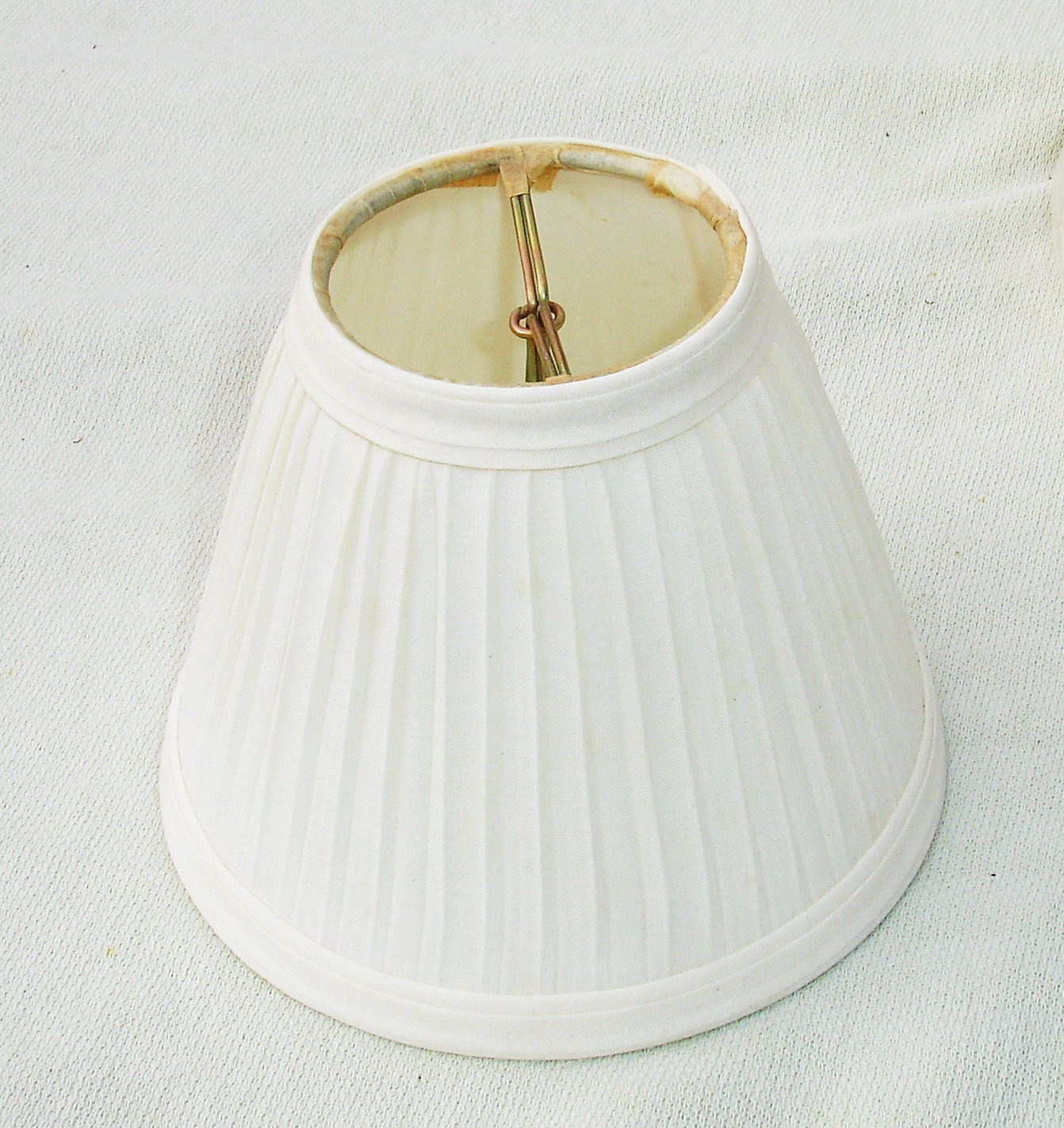 Small White Ruffled Lamp Shade 4 inch by 5 inch Fits on