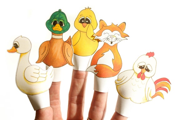 DIY Printable Finger Puppets Chicken Little Story.