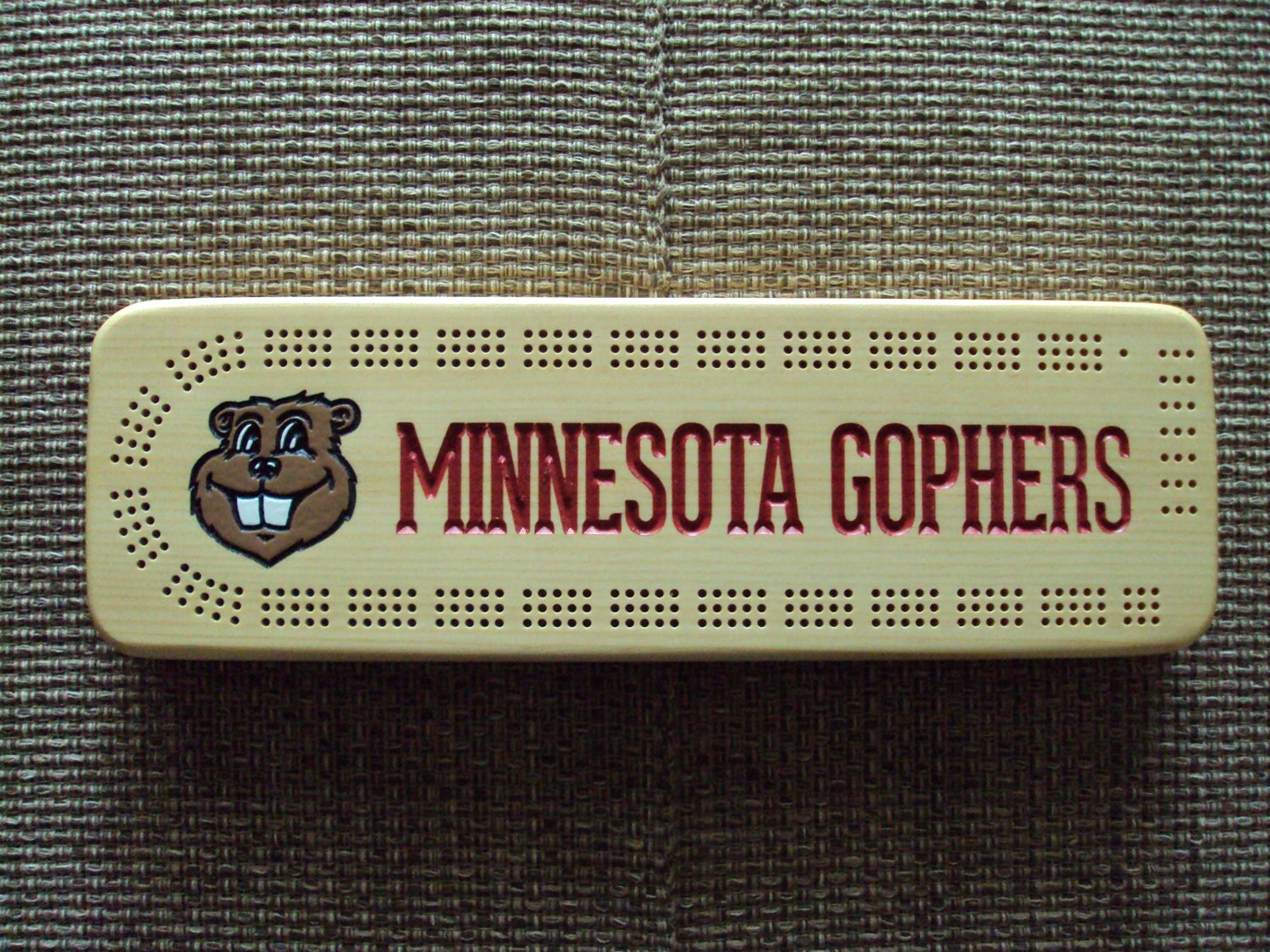 Rustic Cribbage Board Minnesota Gophers University
