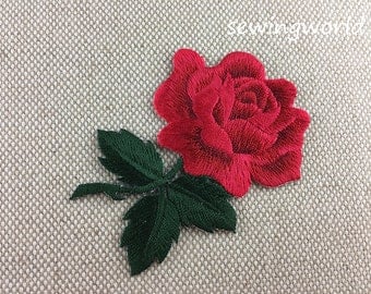 Iron-on Patch, Rose Flower Patch, Embroidered Patch for Jeans, Backpack