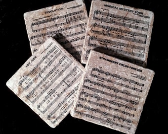 Beatles sheet music coaster set. **Ask for free gift wrapping and have them sent directly to the recipient!**