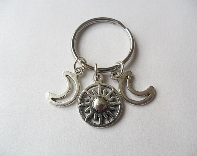 Triple Goddess Moon Symbol keychain Best Friend Keychains