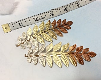 Gold leaf hair clip, gold boho hair clip, gold bridal boho, metal leaf hair clip, gold silver leaf hair clip, gold silver leaf, golden leaf