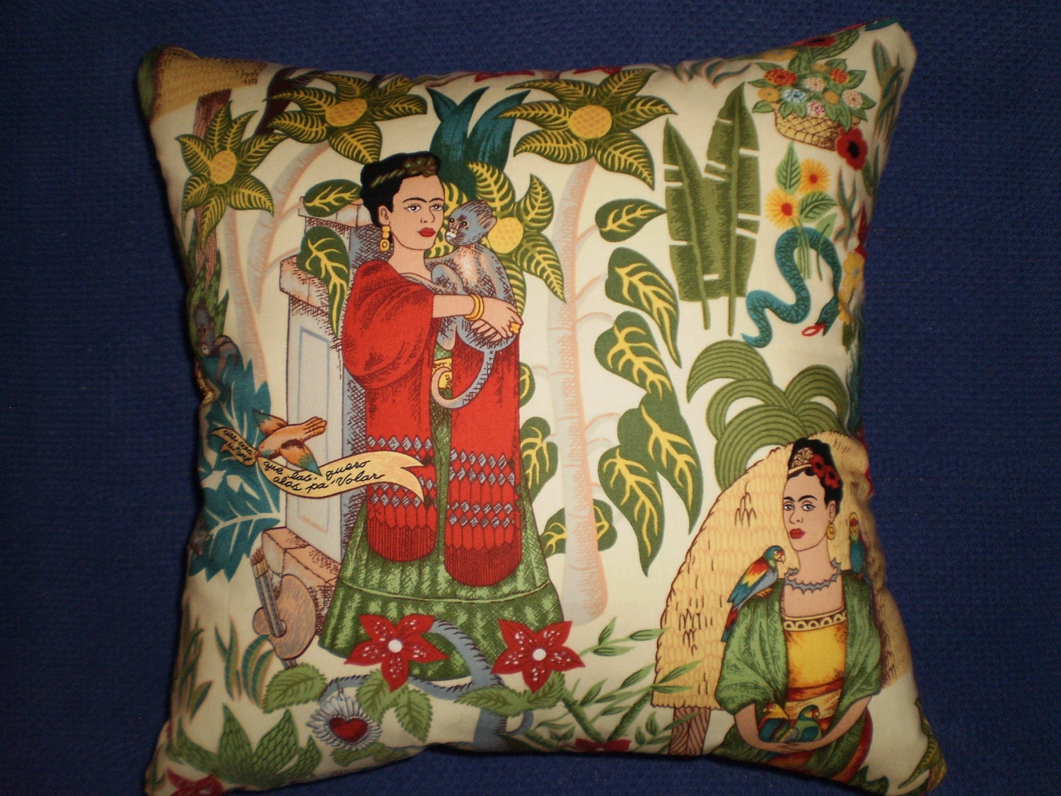 Mexican garden print cushion cover 45cm X 45cm 100 cotton