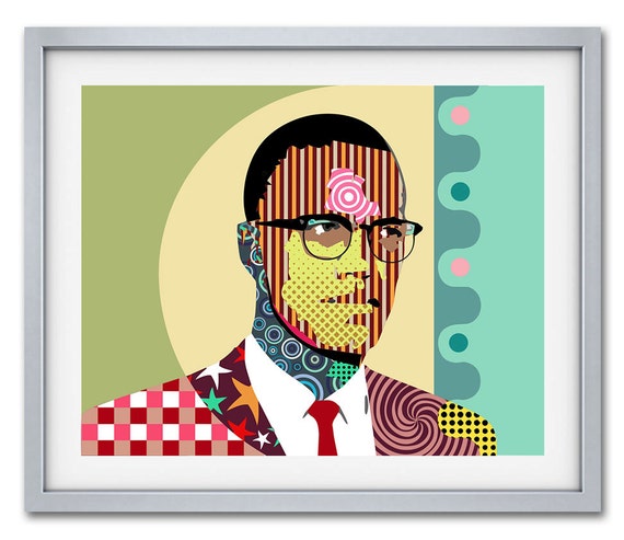 Malcolm X Wall Art Malcolm X African American Social by iQstudio