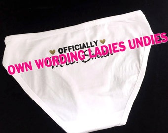 Own Wording Undies; wedding underwear; personalised underwear; Bride Underwear; Bride; Underwear; undies