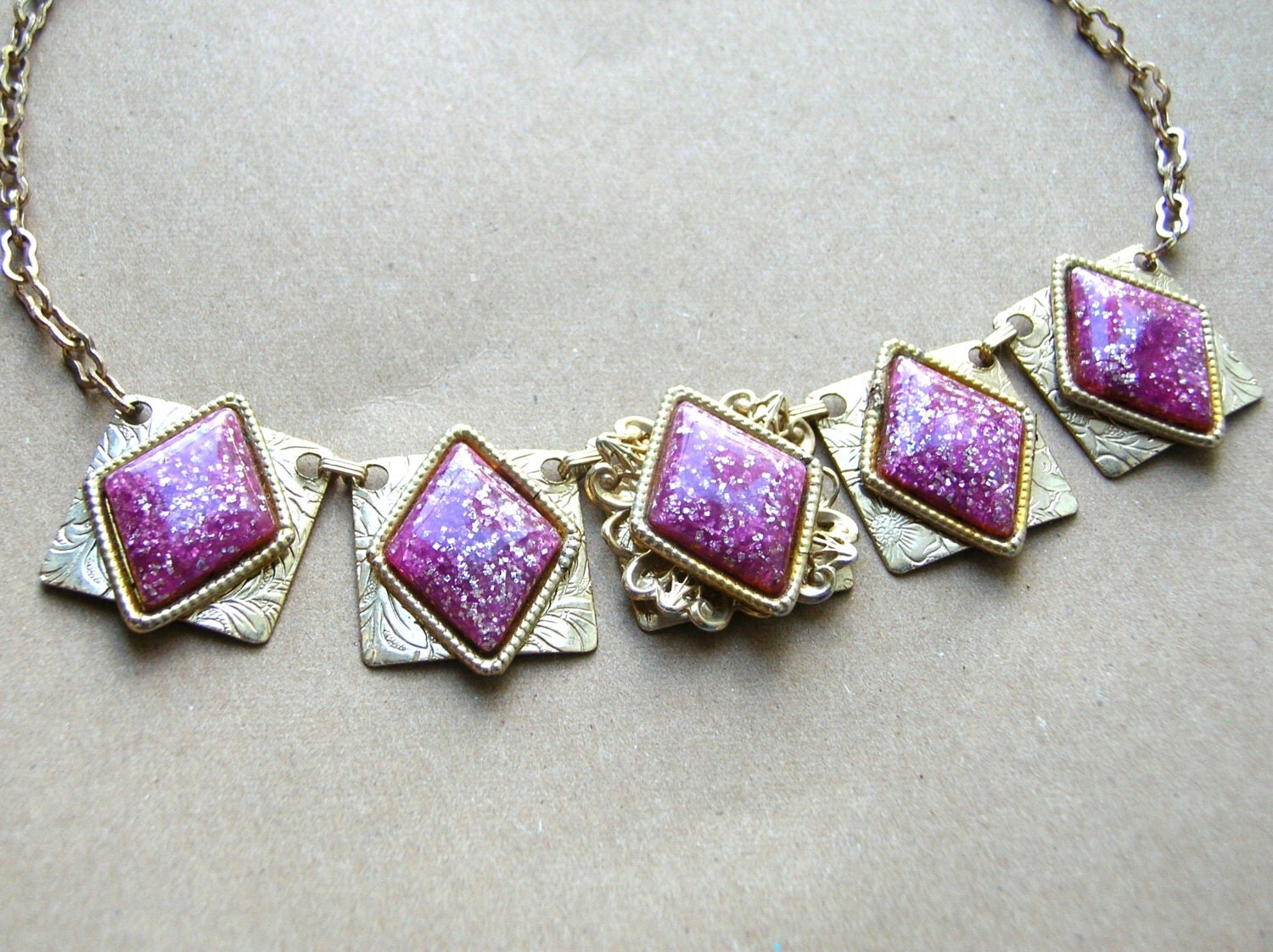 Vintage Thermoset Necklace Choker Necklace Vintage Diamond