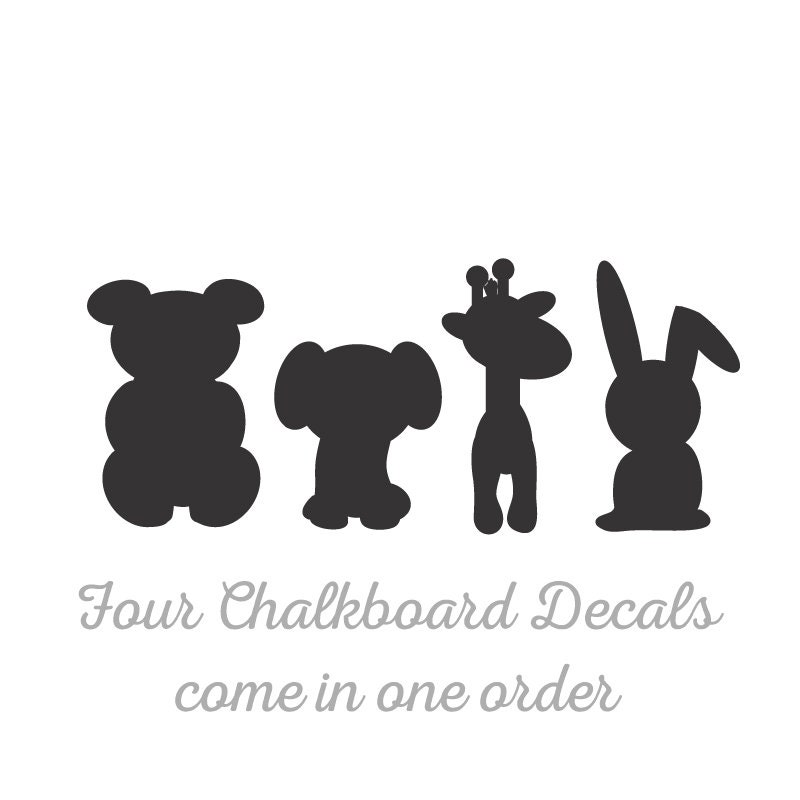 Cute Chalkboard Animal Silhouettes Decals Wall Decal Custom
