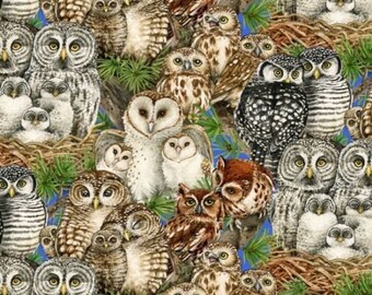 Fat Quarter Owl Families Various Owl 100% Cotton Quilting Fabric