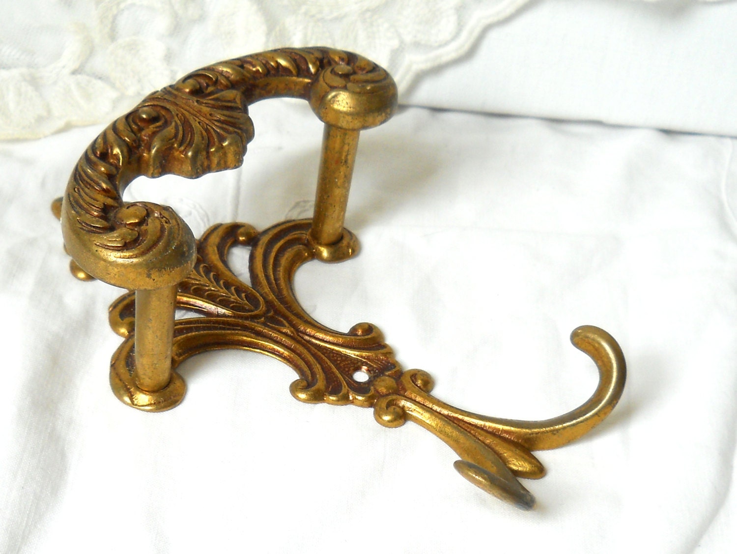 1 large vintage brass coat hook vintage brass coat hanger
