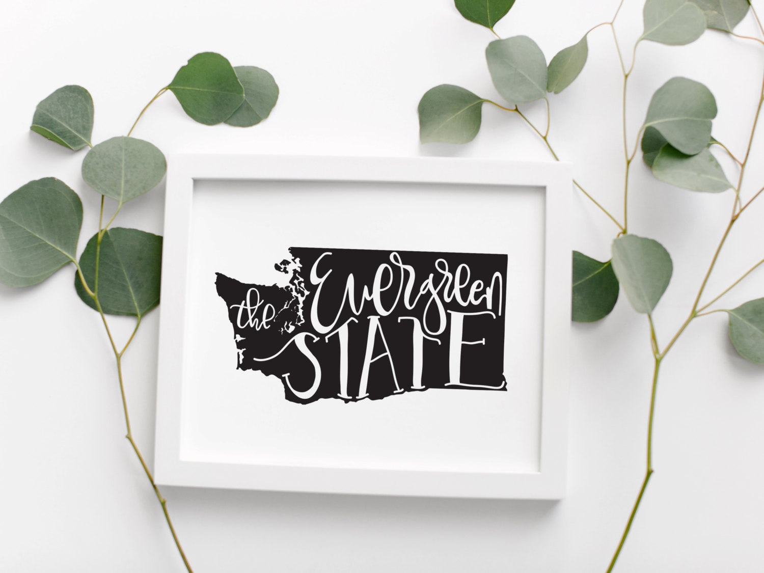 WASHINGTON Hand Lettered Travel Poster The Evergreen