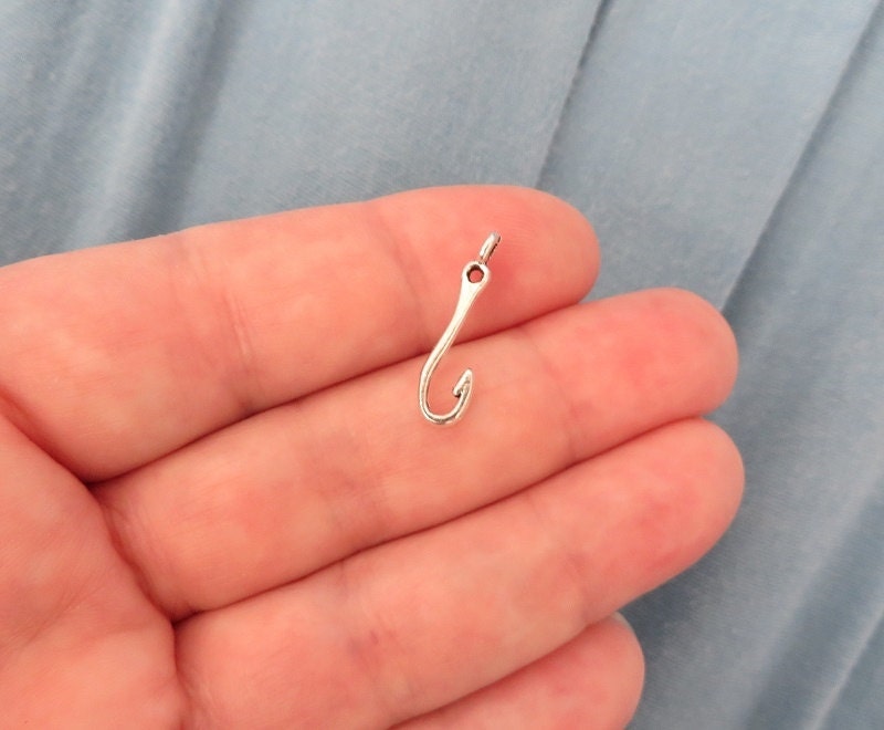 12 Very Small Fish Hook Charms Pendants Fishers of Men