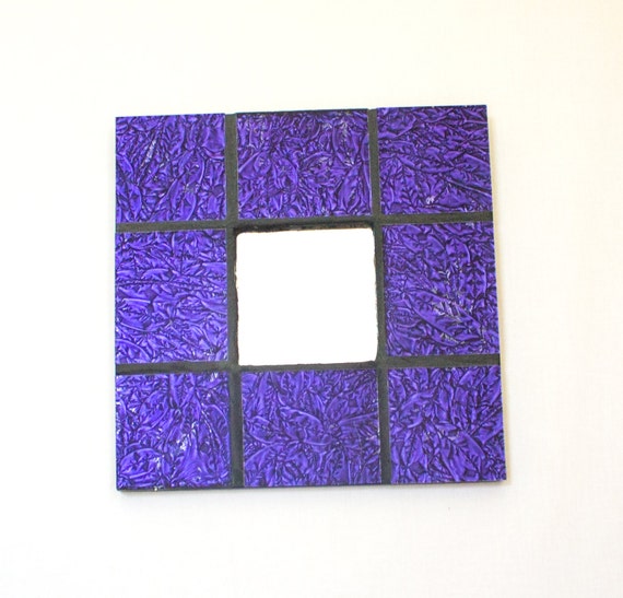 Purple Wall Mirror Stained Glass Mosaic Mirror by Nostalgianmore