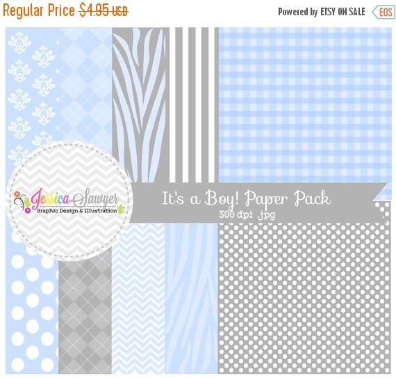 80% OFF - INSTANT DOWNLOAD, baby boy digital paper - 12'' x 12'' - commercial use - personal use - scrapbook - printable paper - invitation Il_570xn