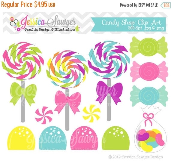 80% OFF - INSTANT DOWNLOAD, candy shop clip art or lollipop clipart for personal and commercial use Il_570xn