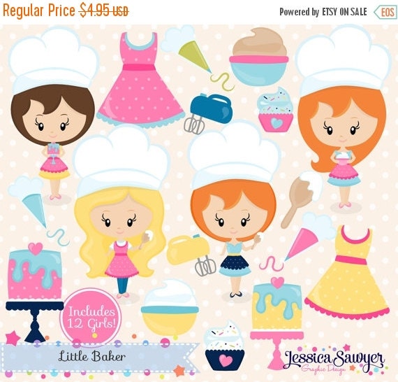 80% OFF - INSTANT DOWNLOAD, baking clipart and vectors for baking logo, crafts, or commercial use Il_570xn