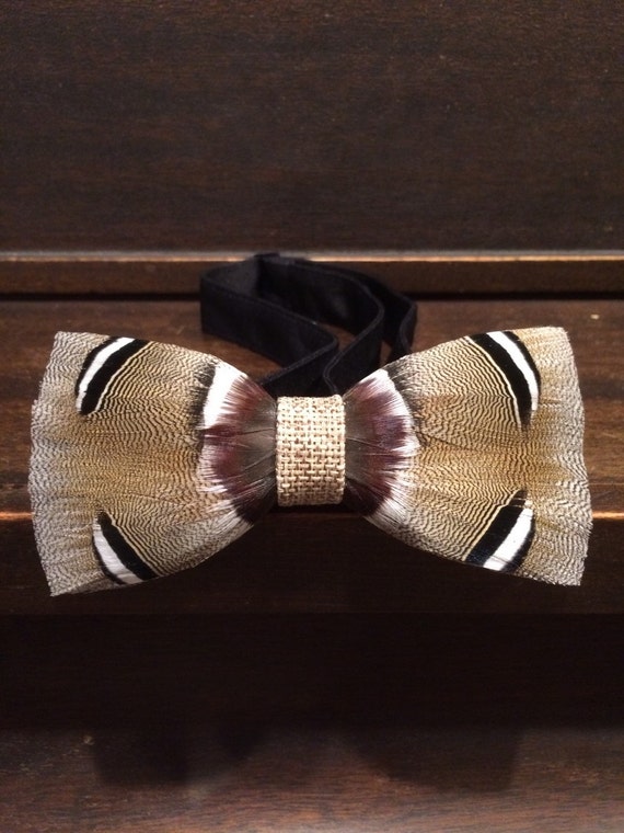 handmade feather bow ties