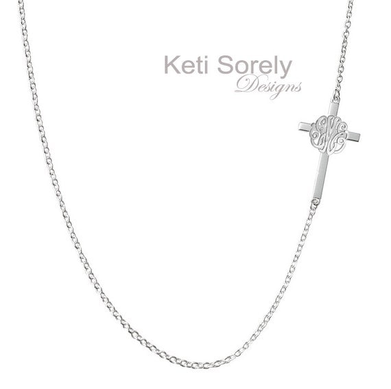 Sideways Cross Charm Necklace with by KetiSorelyDesigns on Etsy