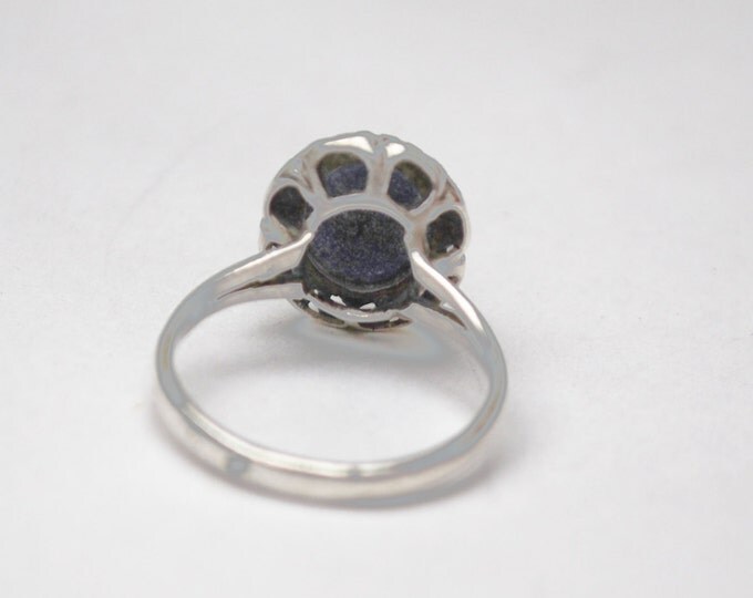 Blue Sodalite ring - Sterling silver- Gemstone - size 6 ring