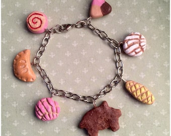 Concha Pan Dulce Mexican Bread Charm Bracelet