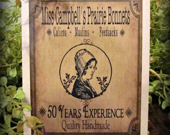 Prairie Bonnet Happy Birthday Greeting Card - FREE SHIPPING