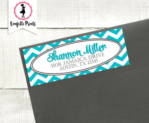 Personalized Address Label | Return Address Label | Address Stickers | Printable Address Labels | Chevron Address Label - MODERN Il_570xn