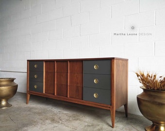 SAMPLE: 9 Drawer Mid Century Dresser