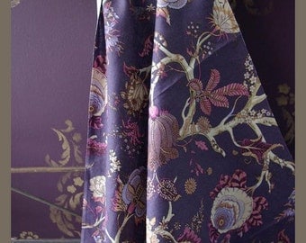 Toile de jouy purple modern chic 150 cm L