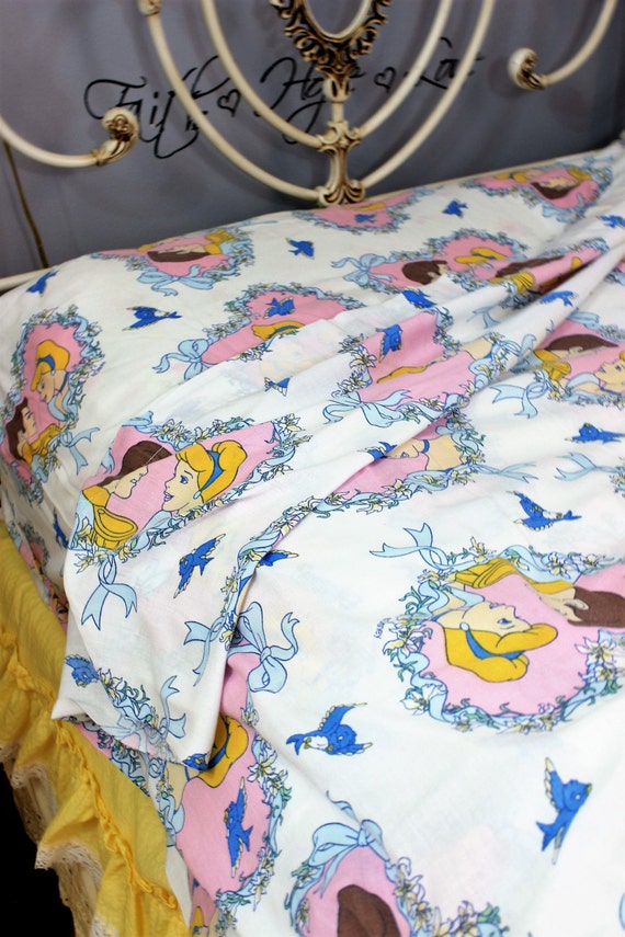 Vintage Disney Princess Cinderella Sheets Twin Size Set