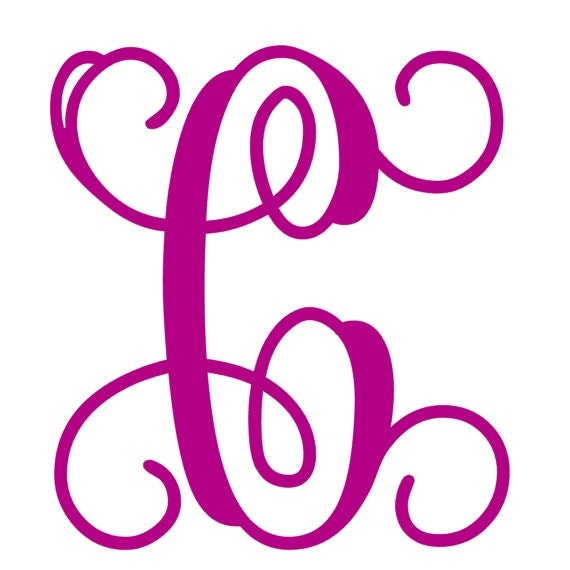 Single Letter Monogram Sticker Monogram Car Decal Vinyl