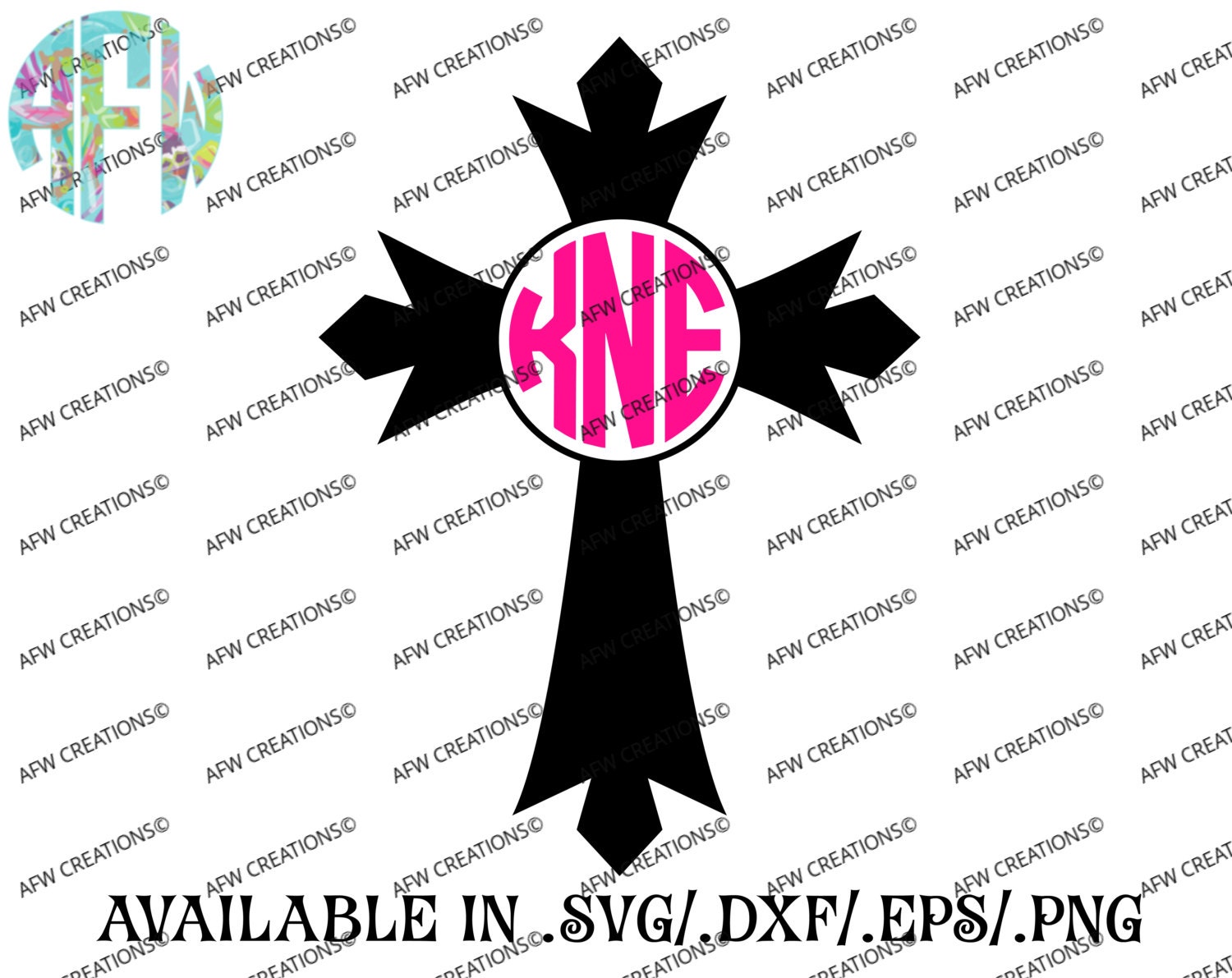 Download Digital Cut File Monogram Celtic Cross SVG DXF by ...