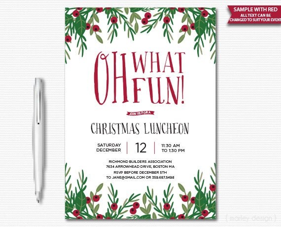 Gold Foil Holiday Party Invitation Christmas Invitation