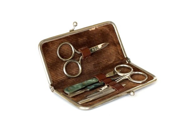 Items similar to Vintage Manicure Set. Vintage Vanity Set. Manicure ...