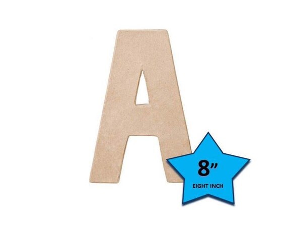 Paper Mache Cardboard Letters 8 Inch - Letter A - Paper Craft Party Decor Supplies Il_570xn