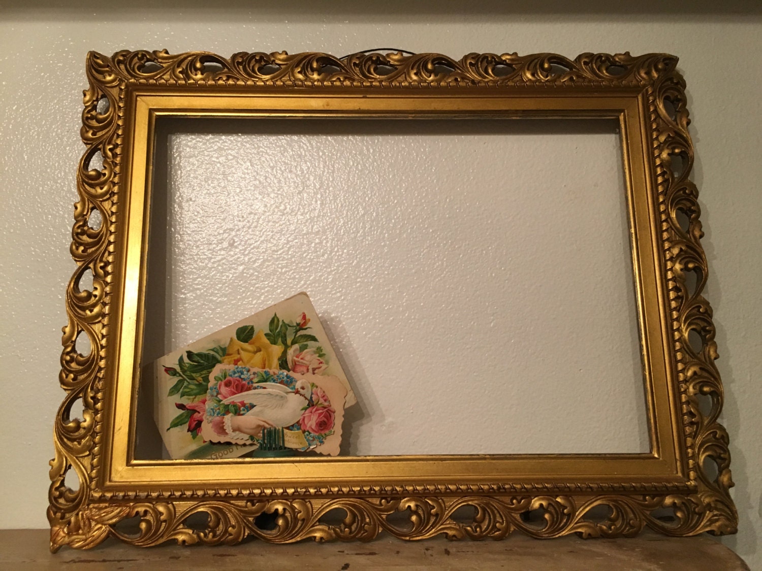 Antique Gesso over wood frame by CircaTime on Etsy