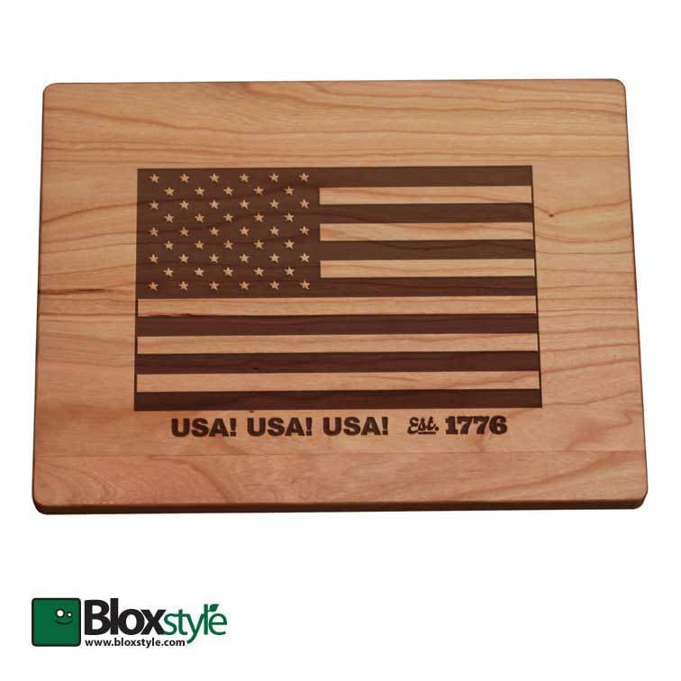 American Flag Cutting Board USA Design by PegasusParchments