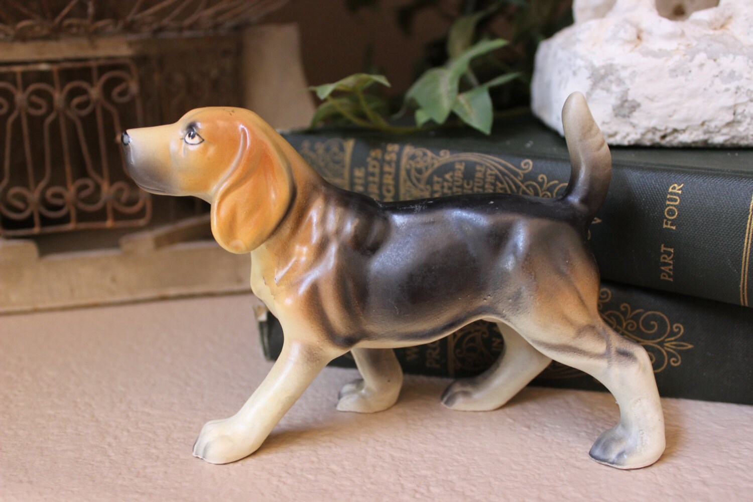 Vintage Beagle Ceramic Figurine