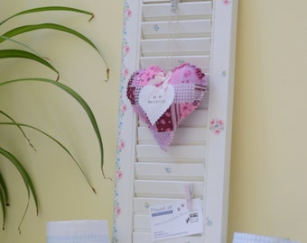 Chalk painted and decoupaged shabby chic mini shutter/pinboard/photoboard