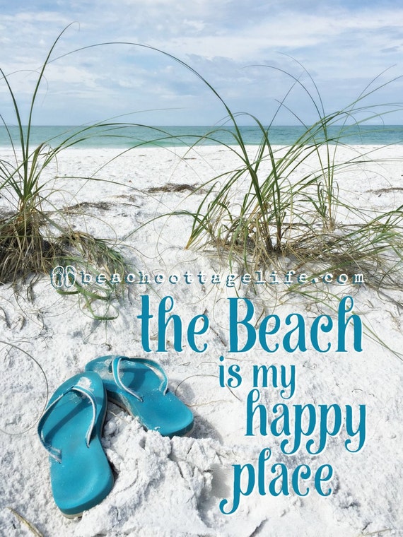 the Beach is My Happy Place Flip Flops Life is Better in Flip