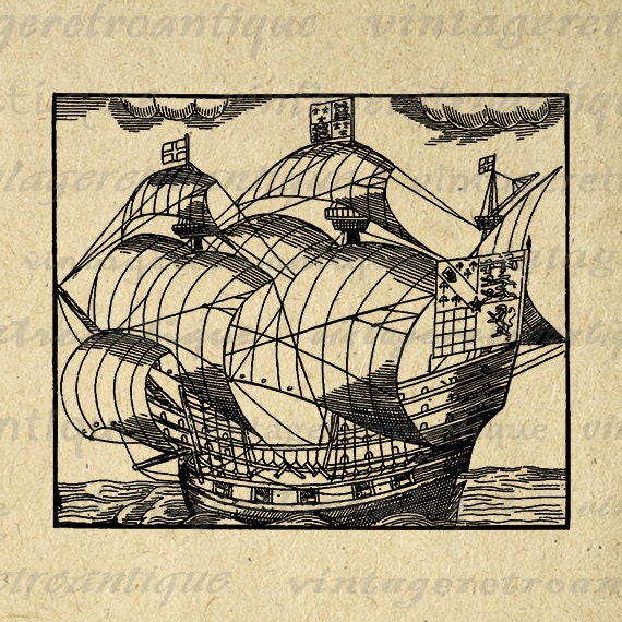 Printable Image Antique Ship Graphic Boat by VintageRetroAntique